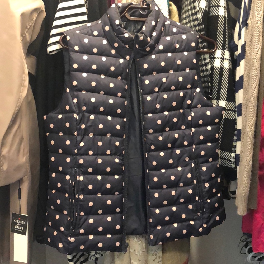 Polka Dot puffer vest size S